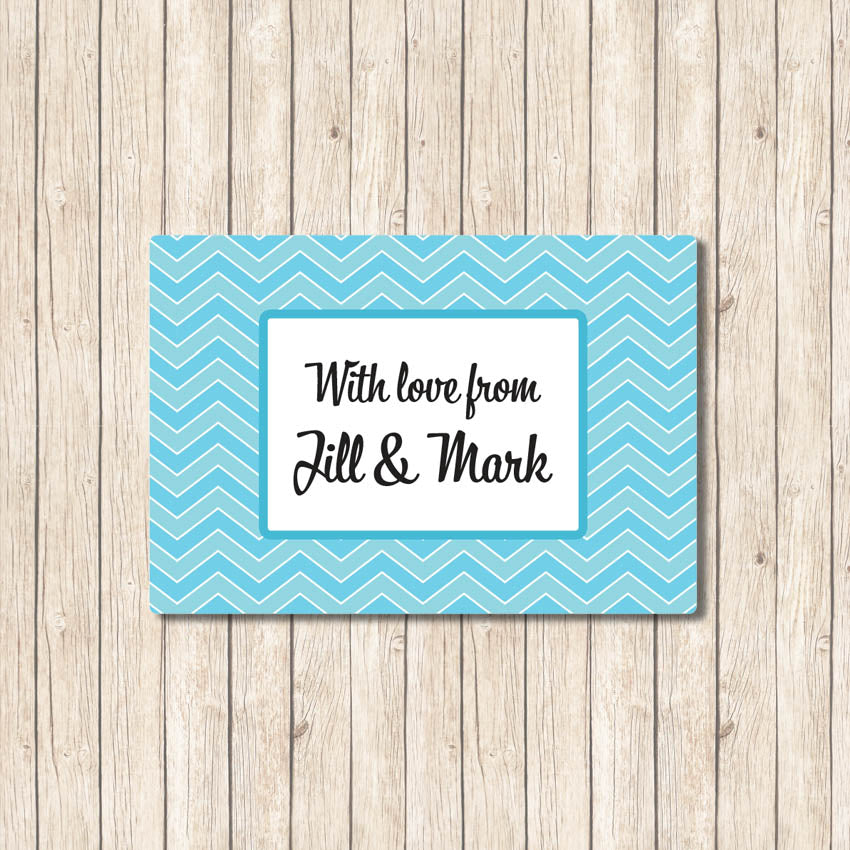 Blue Chevron - Gift Label - Love my Goodies