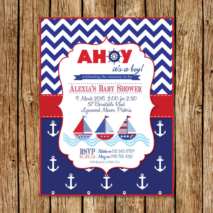 Nautical Baby Shower Invitation - Love my Goodies