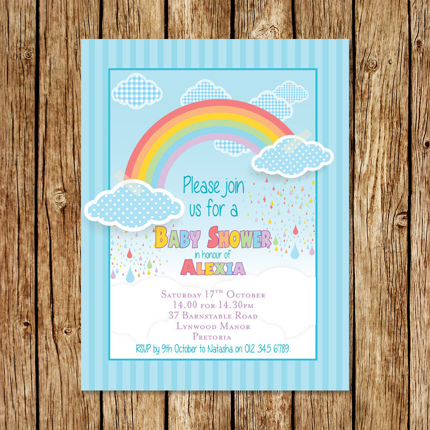 Rainbow Baby Shower Invitation - Love my Goodies