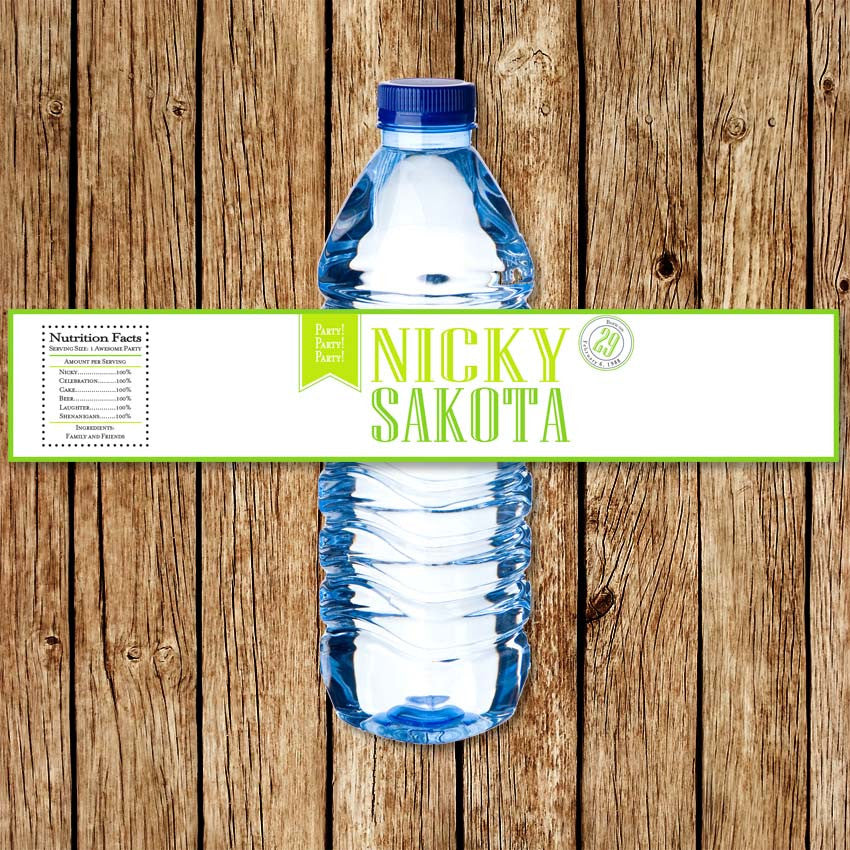 Typographic Water Bottle Wraps - Love my Goodies