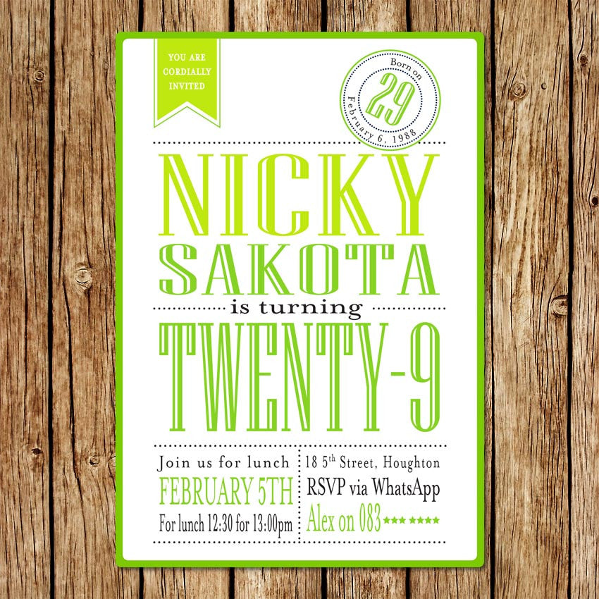 Typography Birthday Invitation - Love my Goodies