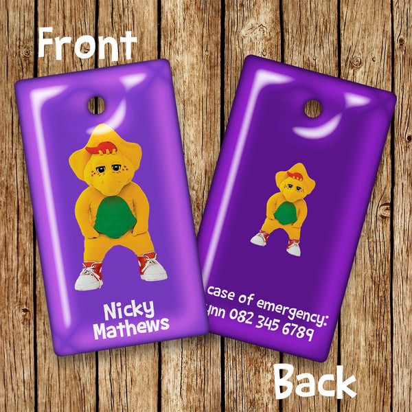 Barney Rectangular Bag Tags - Love my Goodies