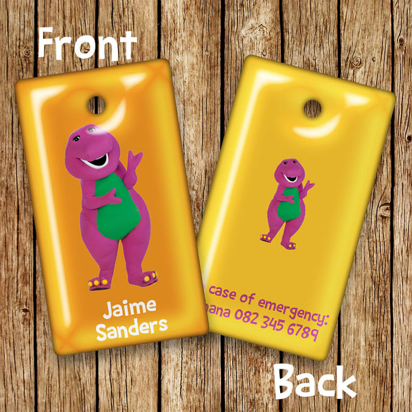 Barney Rectangular Bag Tags - Love my Goodies