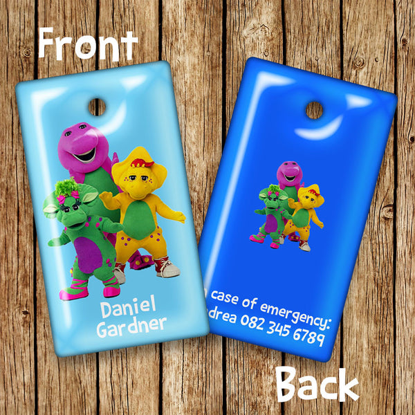 Barney Rectangular Bag Tags - Love my Goodies