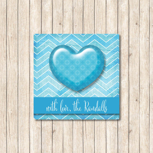 Blue Gel Heart - Gift Label - Love my Goodies