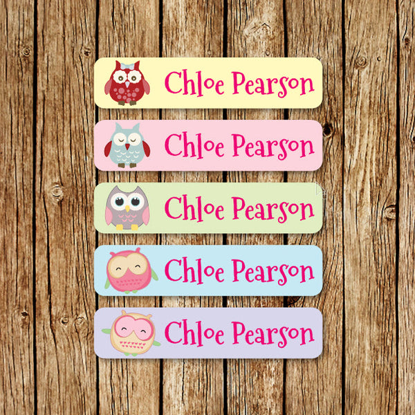 Cutie Pie Owls - Large Name Labels - Love my Goodies