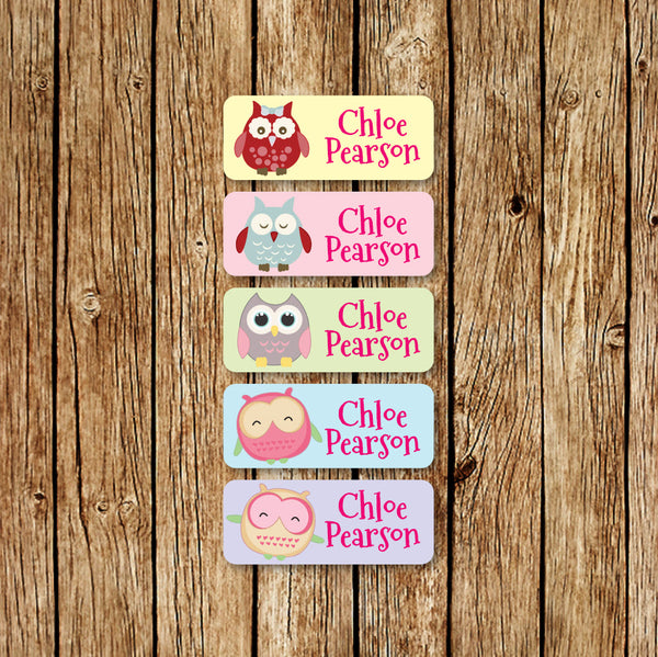 Cutie Pie Owls - Small Name Labels - Love my Goodies