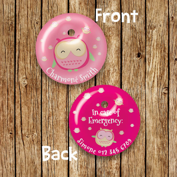 Cutie Pie Owls Round Bag Tag - Love my Goodies