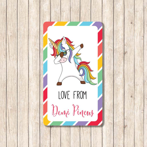 Dabbing Unicorn - Personalized gift stickers - Love my Goodies