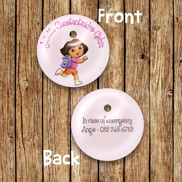 Dora Round Bag Tag - Love my Goodies