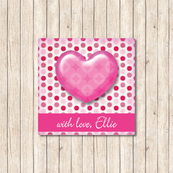 Pink Gel Heart - Gift Label - Love my Goodies