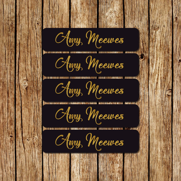 Gold Glitter - Large Name Labels - Love my Goodies