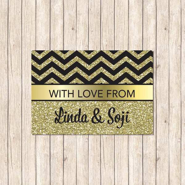 Gold Glitter - Gift Label - Love my Goodies