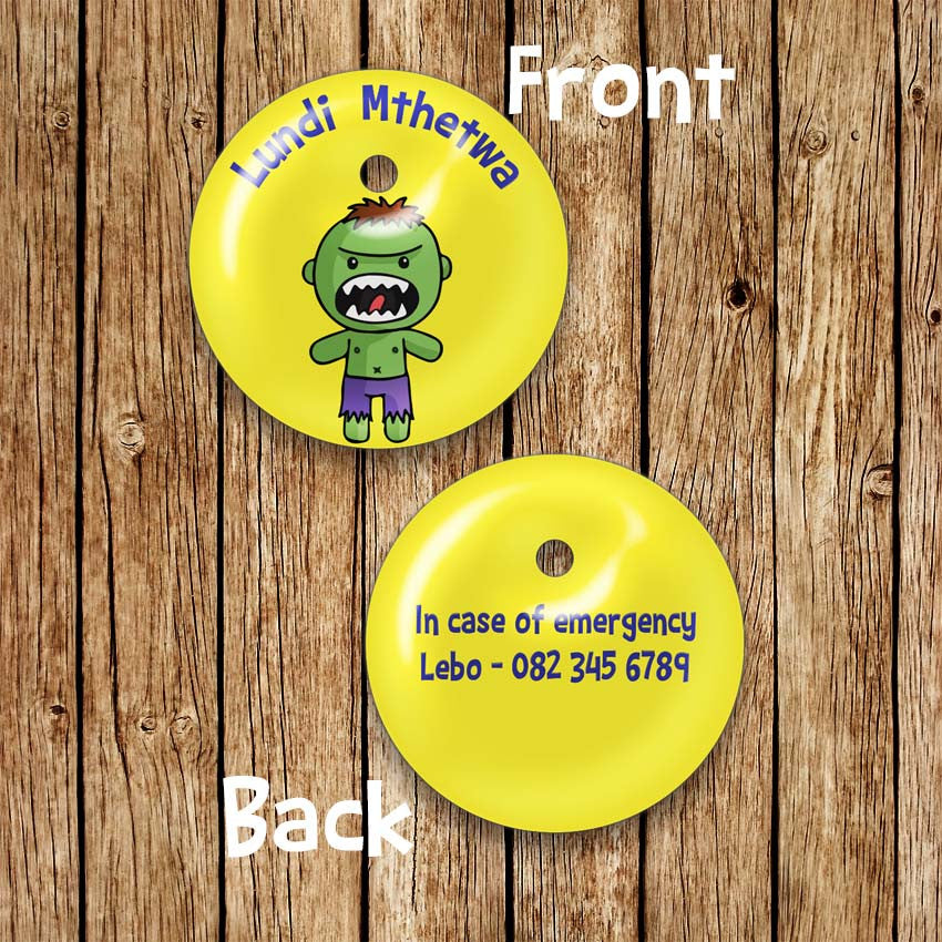 Hulk Round Bag Tag - Love my Goodies