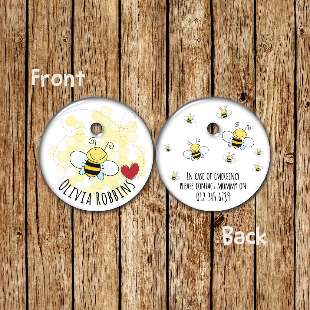 Hunny Bee Round Bag Tag - Love my Goodies