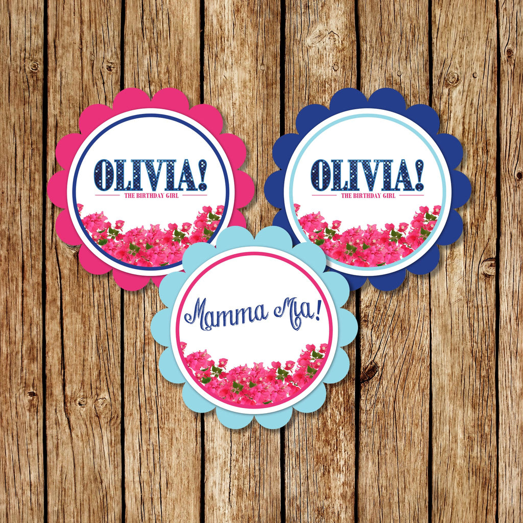 Mamma Mia Cupcake Toppers PRINTABLES Party food sign decorations