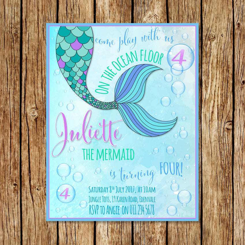 Mermaid Birthday Invitation - Love my Goodies