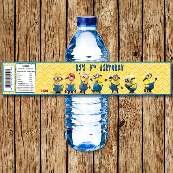 Minion Water Bottle Wraps - Love my Goodies