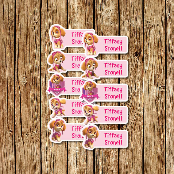 PawPatrol Skye - Small Name Labels SHAPED - Love my Goodies