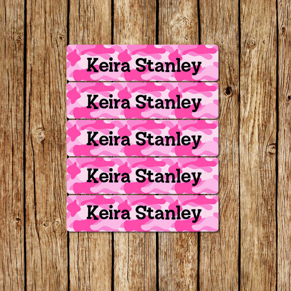 Pink Camo - Large Name Labels - Love my Goodies