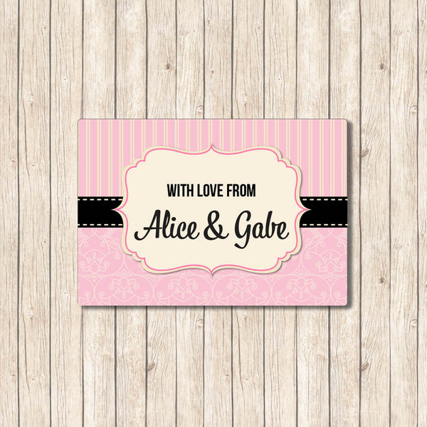 Pink and Cream Pattern - Gift Label - Love my Goodies