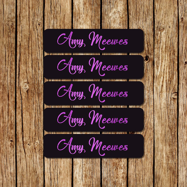 Purple Glitter - Large Name Labels - Love my Goodies