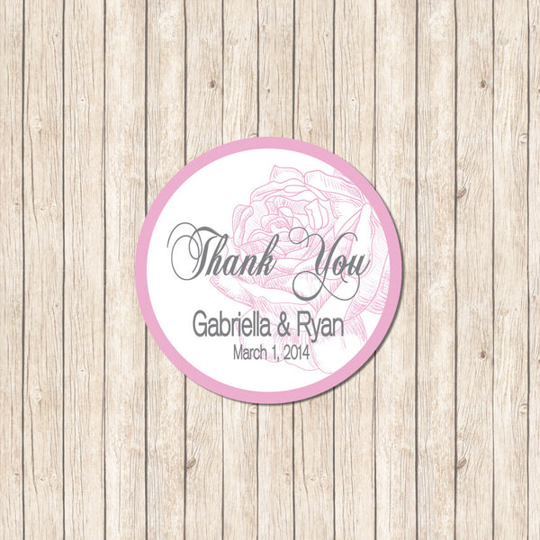 Engagement or Wedding Sticker - Rose Thank You - Love my Goodies