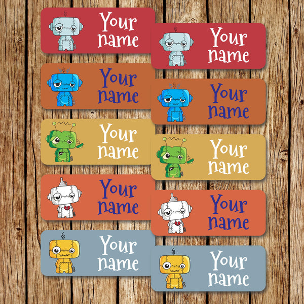 Sad Robot - Small Name Labels - Love my Goodies