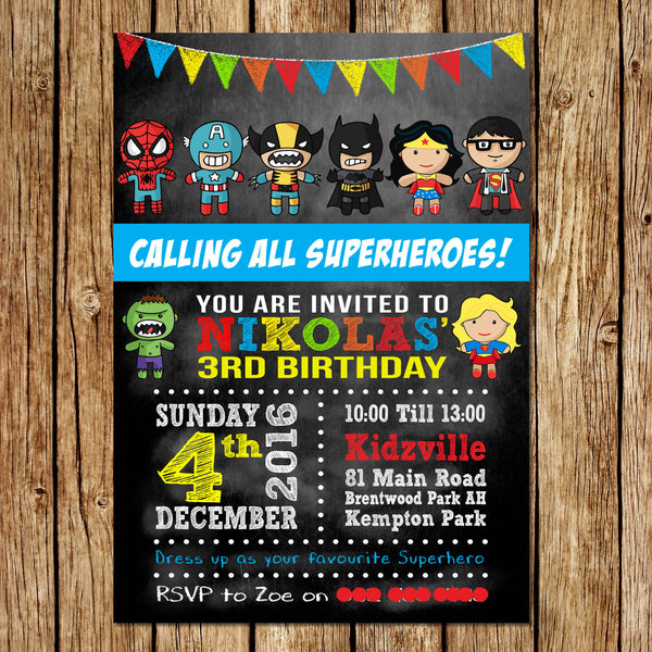 Superhero Birthday Invitation - Love my Goodies