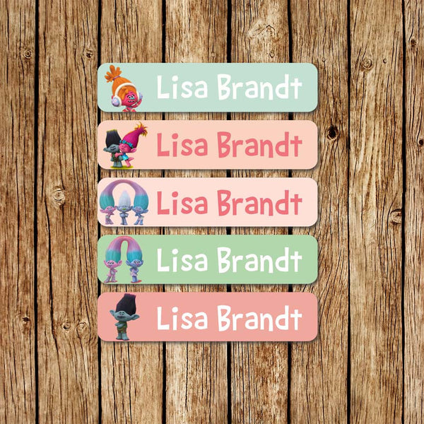 Trolls 1 - Large Name Labels - Love my Goodies