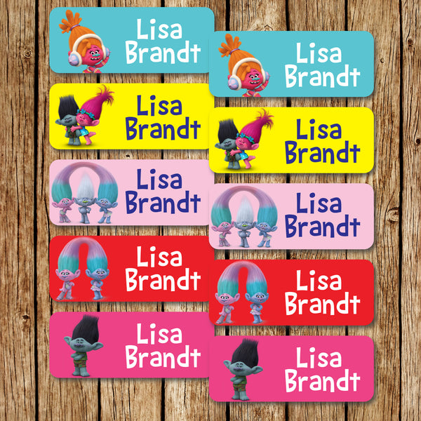 Trolls 1 - Small Name Labels - Love my Goodies