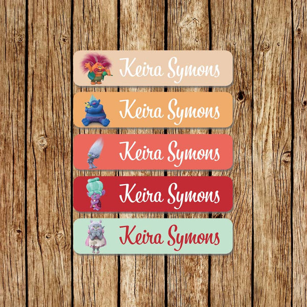Trolls 2 - Large Name Labels - Love my Goodies