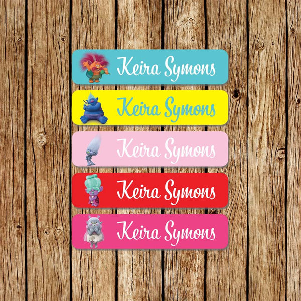 Trolls 2 - Large Name Labels - Love my Goodies