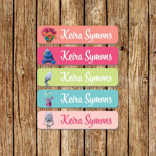 Trolls 2 - Large Name Labels - Love my Goodies