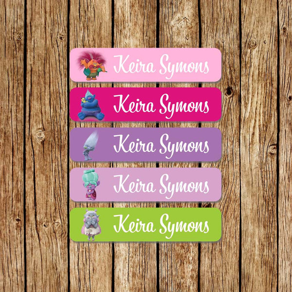 Trolls 2 - Large Name Labels - Love my Goodies