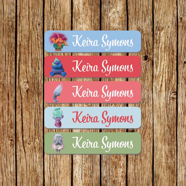 Trolls 2 - Large Name Labels - Love my Goodies