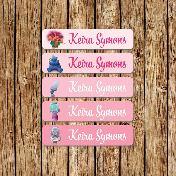 Trolls 2 - Large Name Labels - Love my Goodies