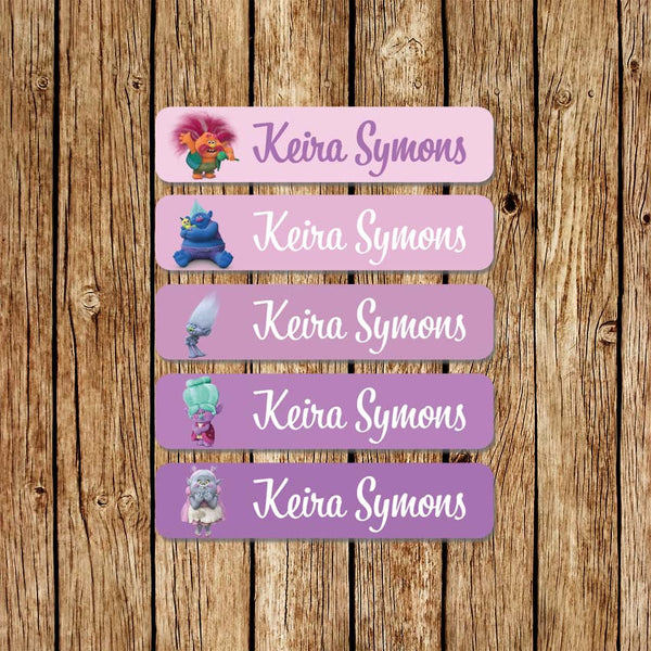 Trolls 2 - Large Name Labels - Love my Goodies