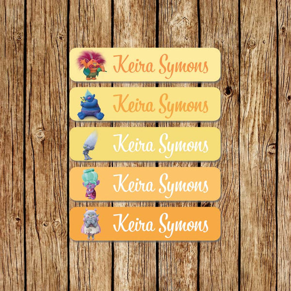 Trolls 2 - Large Name Labels - Love my Goodies