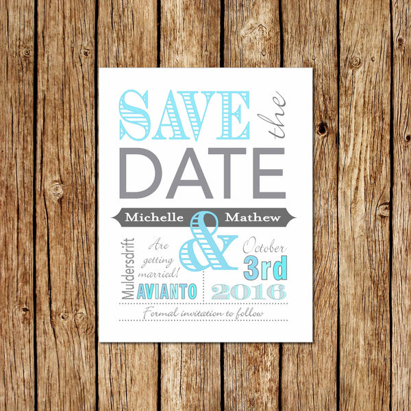 Typographic Wedding Save the Date - Love my Goodies