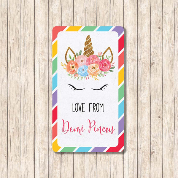Watercolour Unicorn - Personalized gift stickers - Love my Goodies