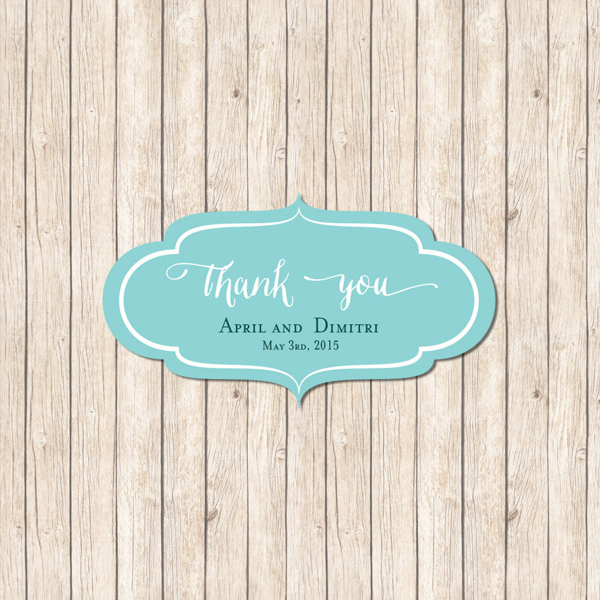 Engagement or Wedding Sticker - Tiffany Thank You - Love my Goodies