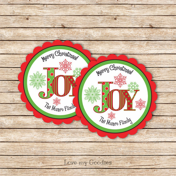 Christmas Joy Sticker - Gift Label - Love my Goodies